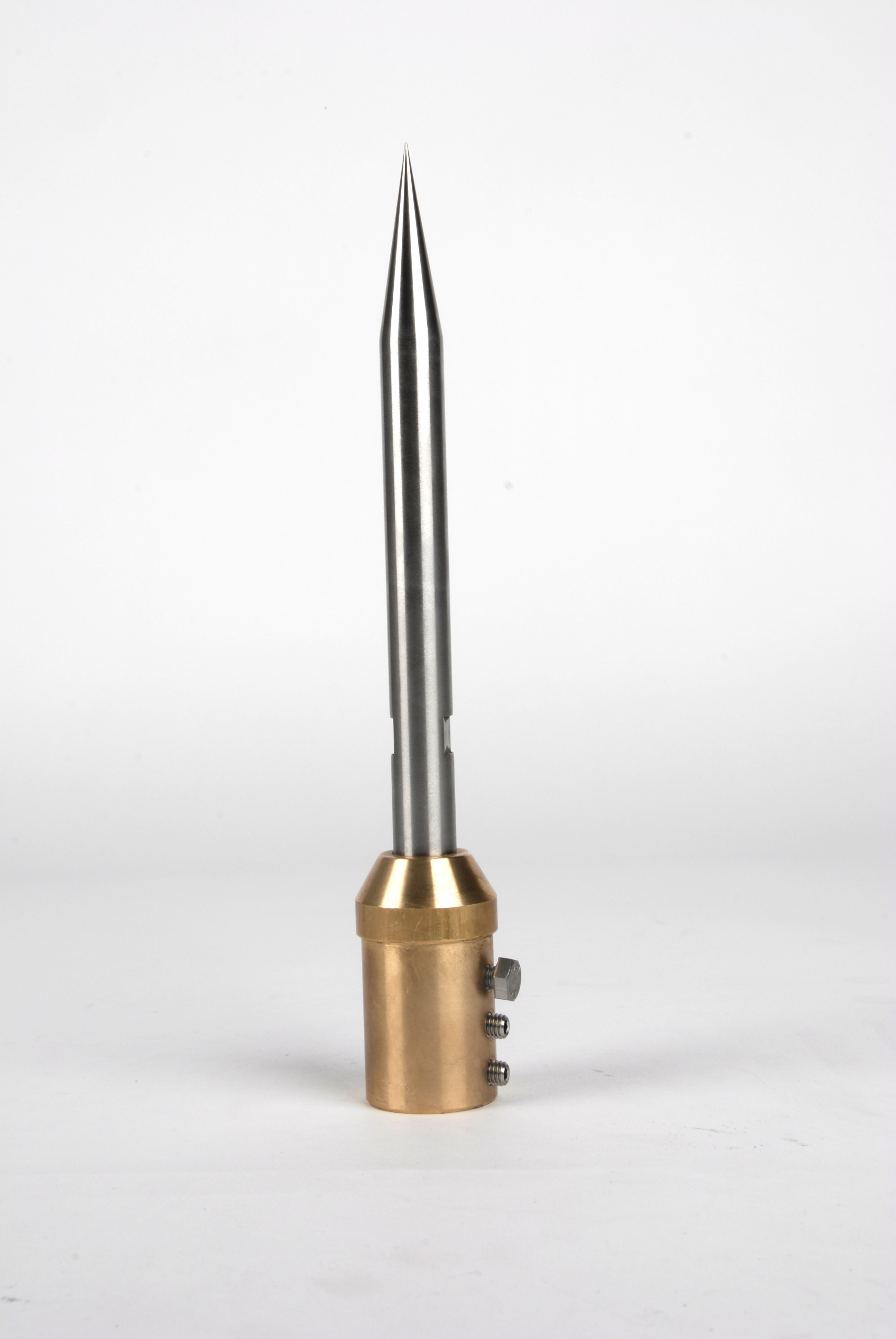 Punta simple FRANKLIN de acero inoxidable con pieza de adaptación.