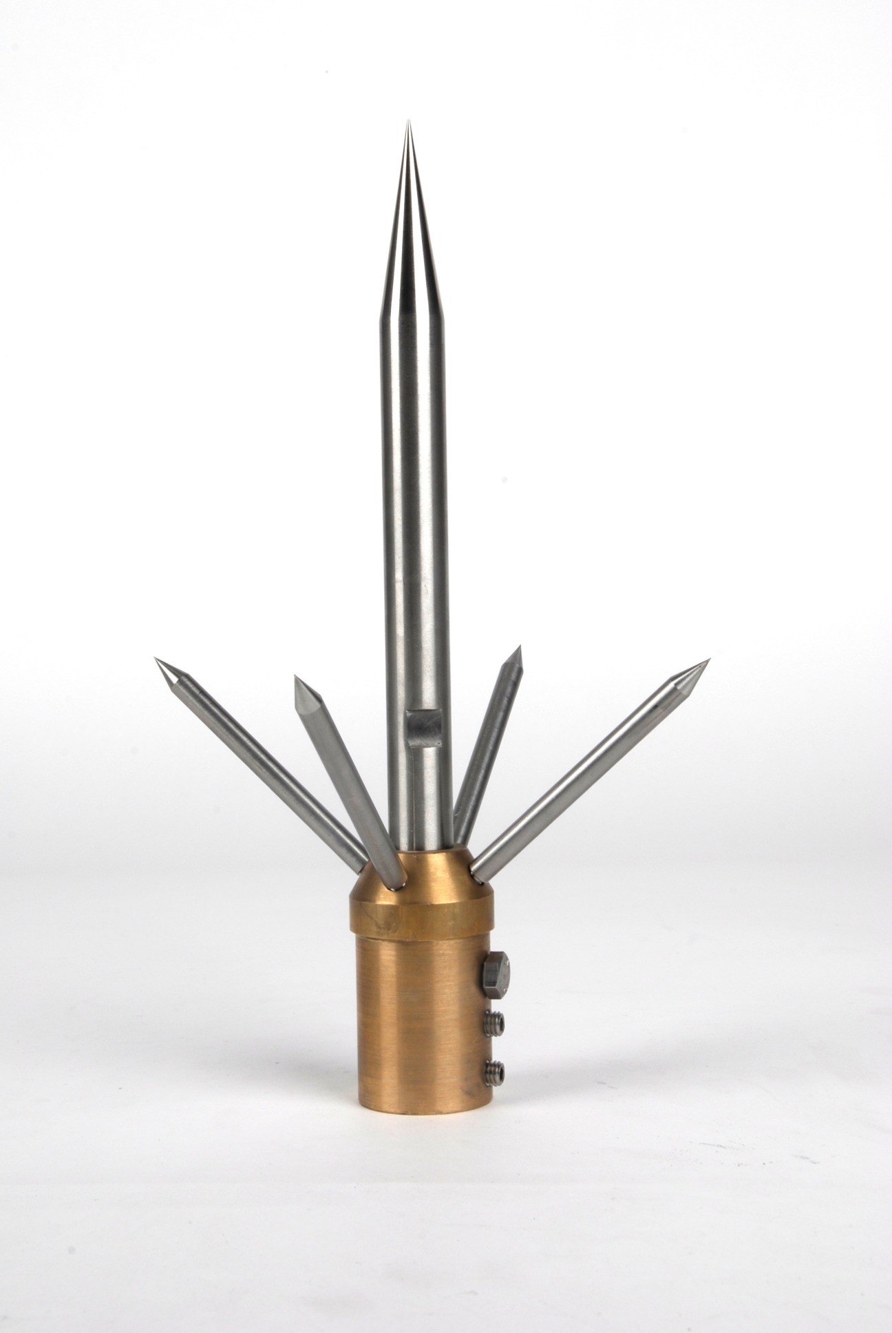 Pararrayos FRANKLIN múltiple de acero inoxidable con pieza de adaptación